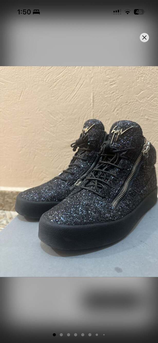 Giuseppe Zanotti High-Top Sneakers Black Glitter